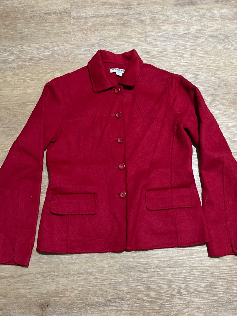 Pendleton Red Wool Button-Up Blazer